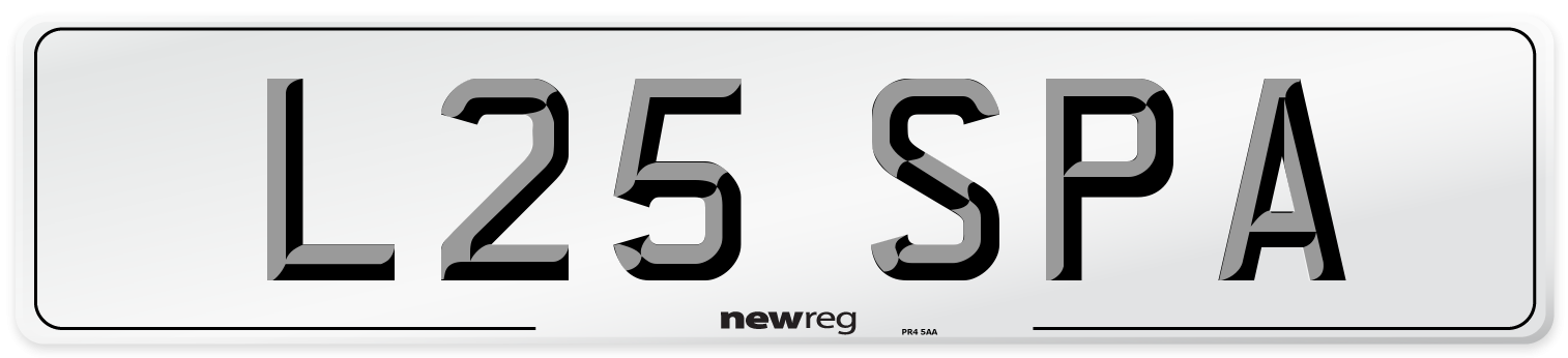 L25 SPA Number Plate from New Reg